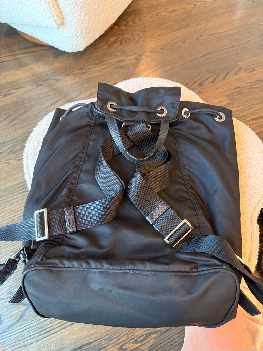 Prada Tessuto Nylon Backpack Black Backpack with Top Handle EUC - Picture 16 of 17
